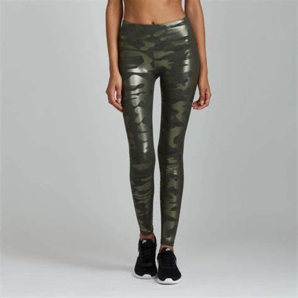 Noli gi Jane leggings 7/8 metallic camo gold green